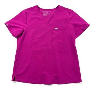 Figs Catarina One Pocket Scrub Top Size Large PO2525 RSB Pink